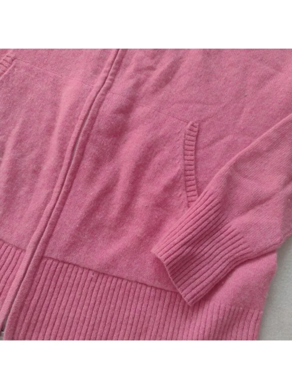 Margaret OLeary Pink Cashmere Hooded Sweate S Soft Lightweight Zip Front Barbie - Picture 6 of 12